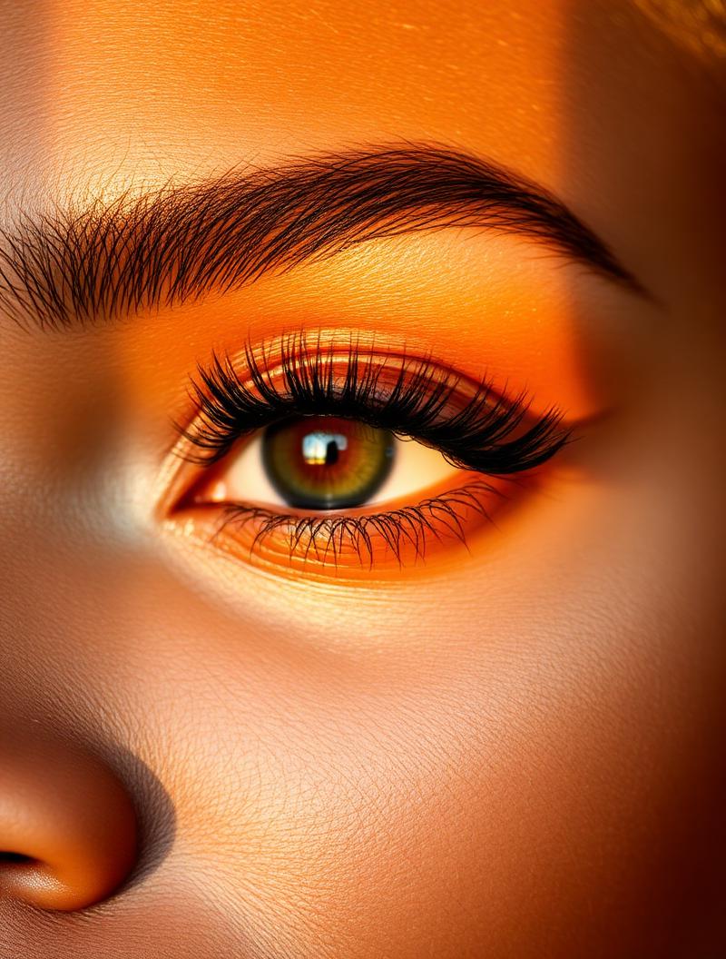 Macro photo of hand-laid Russian volume lash extensions
